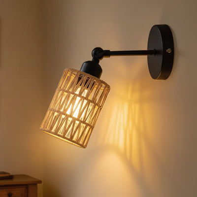 Applique- murale-chambre-Rotin-Retro ajustable qui brille dans la nuit 