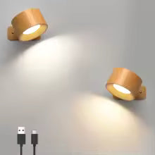 Applique murale pour chambre en bois avec câble de branchement