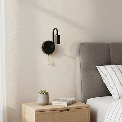 Applique murale pour chambre nordique noire  au mur sans ampoule