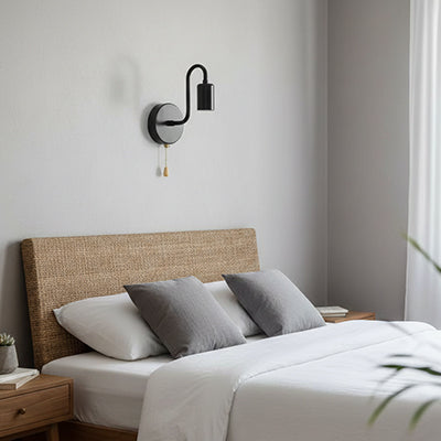 Applique murale pour chambre nordique noire en tête de lit
