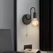 Applique murale pour chambre nordique noire pour la lecture du soir 