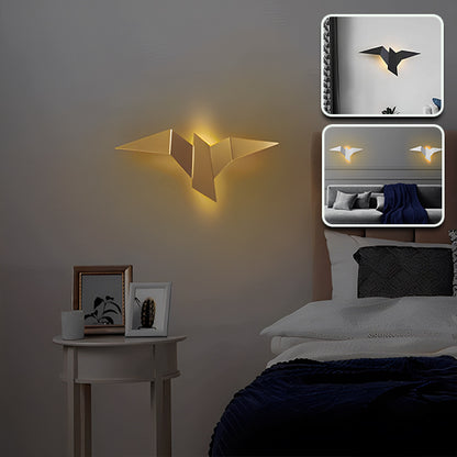 applique murale chambre oiseau de couleur dorée