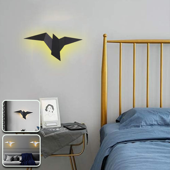 applique murale chambre oiseau de couleur noire