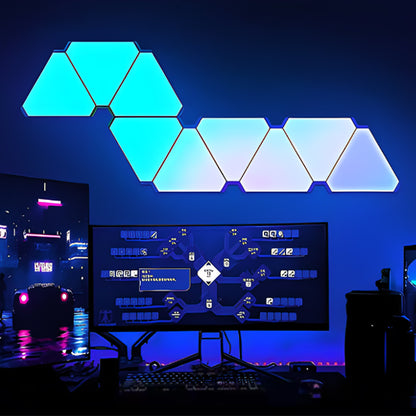 chambre applique murale LED Triangulaire au dessus des ecrans