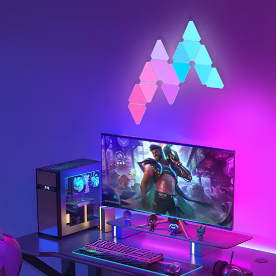 chambre applique murale LED Triangulaire lumiere au dessus des postes de televisions