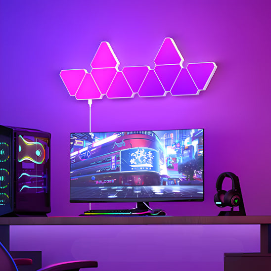 chambre applique murale LED Triangulaire lumierenrose-violette