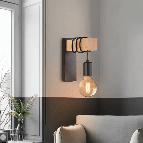 chambre applique murale bois rétro | WarmLight