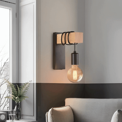 chambre applique murale bois rétro | WarmLight