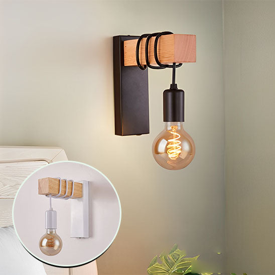 chambre applique murale bois retro WarmLight élégante au mur