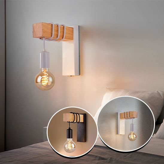 chambre applique murale bois retro WarmLight lumière aune