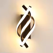 chambre applique murale spirale LED trois ambiances en variante noire